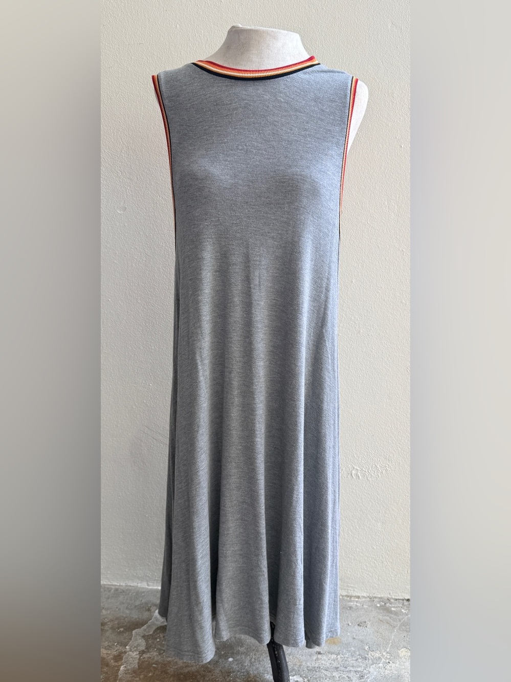 American Eagle Soft & Sexy Gray Ringer Swing Dress Size Medium